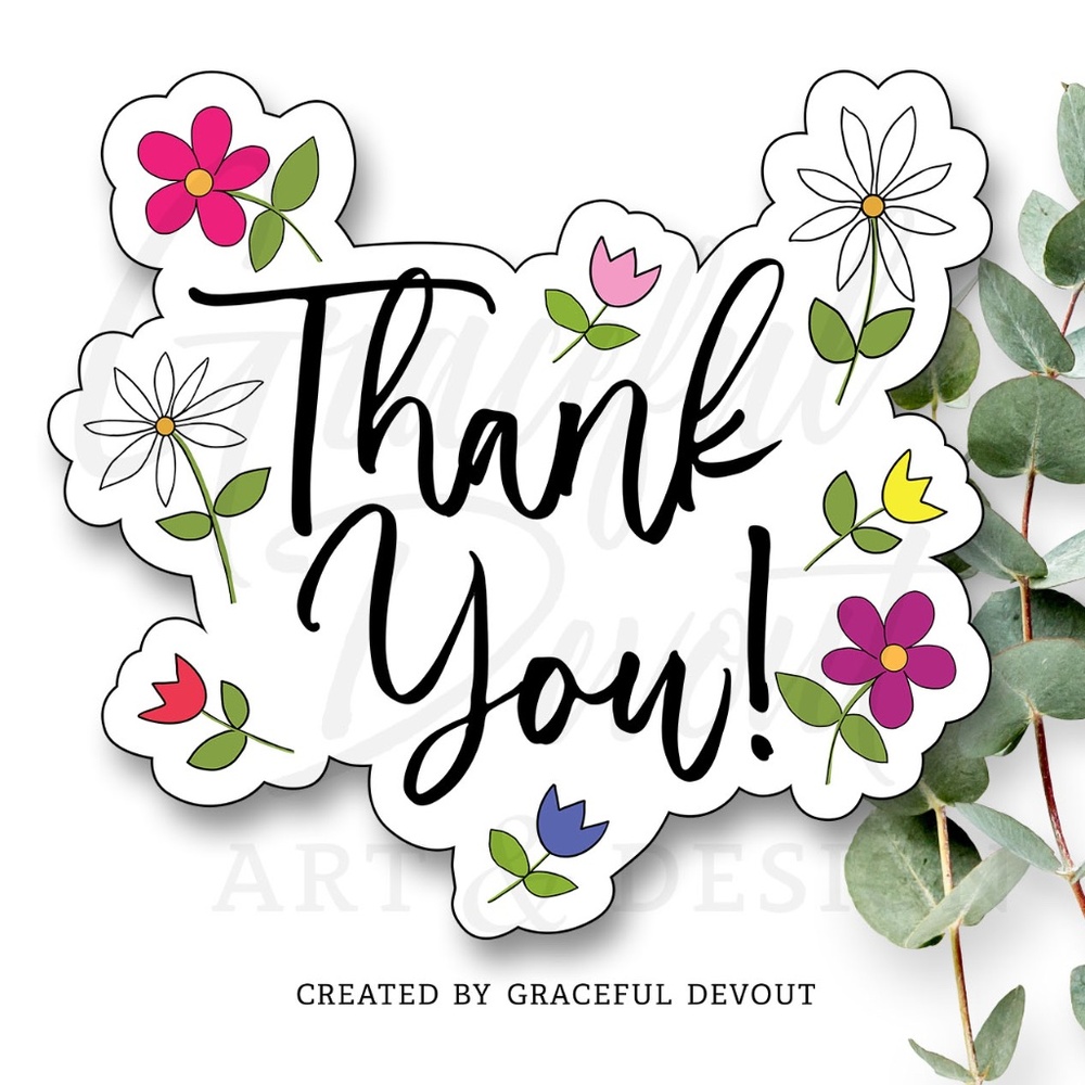 Thank You! 2" (inches) Sticker (96ct.) Stickers